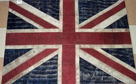 Круглый ковер винтажный ручной работы Британский флаг Vintage Flag Patchwork 22201