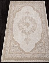 Пушистый круглый ковер SIESTA M029A WHITE / LIGHT BEIGE