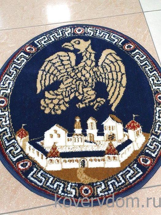 Ковер ОРЛЕЦ в храм круглый темно-синий Ковер ОРЛЕЦ в храм круглый темно-синий