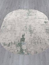Пушистый ковер LIMAN F169 CREAM-D.GREEN Овал