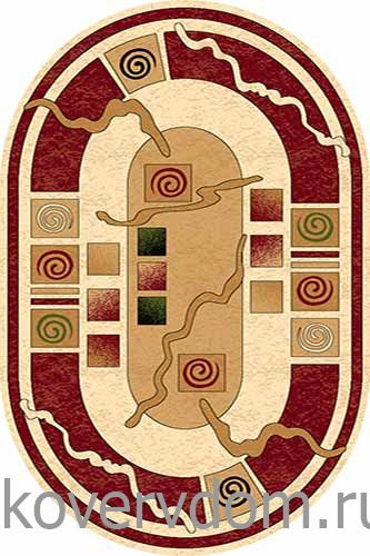 Ковер OLYMPOS d077 CREAM-RED Овал