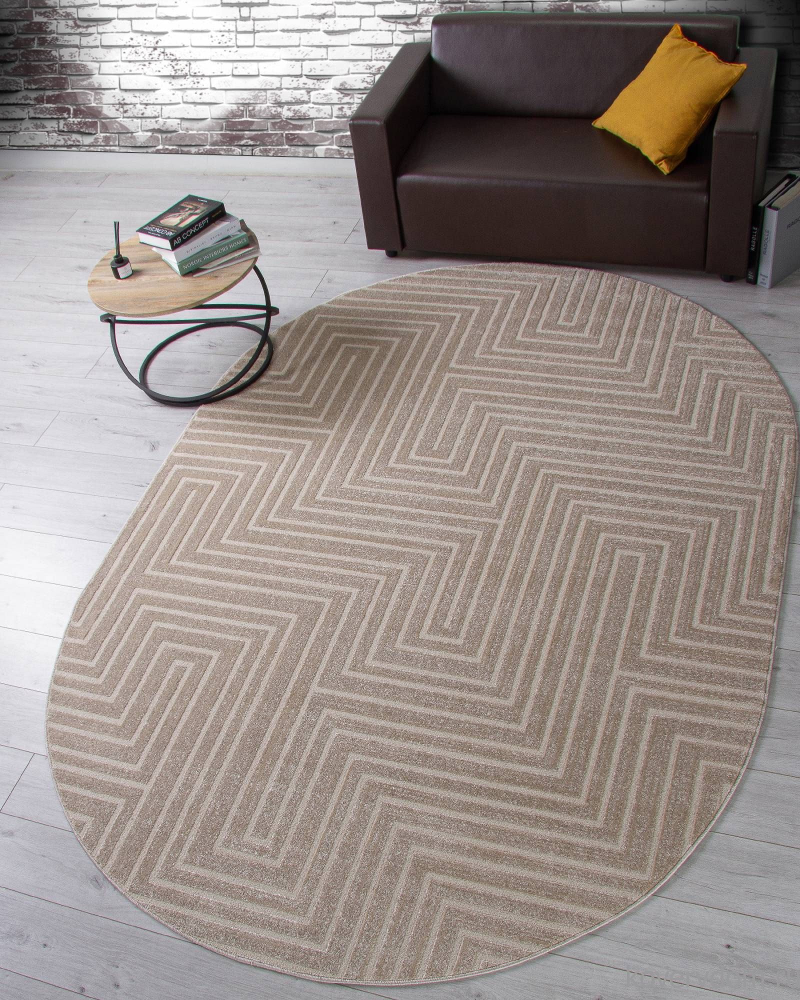 Ковер DIOS F412 LIGHT BEIGE Овал