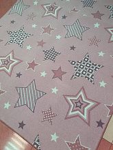 Детский ковер в комнату-палас ЗВЕЗДЫ СИЯЮТ-A розовый