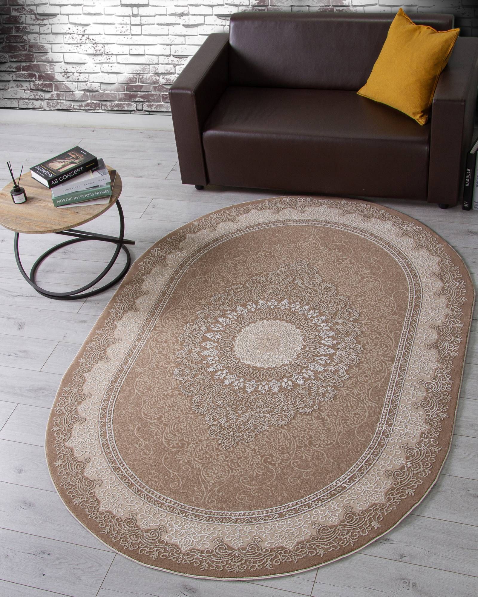Ковер ARMINA 04076A BROWN / BROWN Овал Ковер ARMINA 04076A BROWN / BROWN Овал