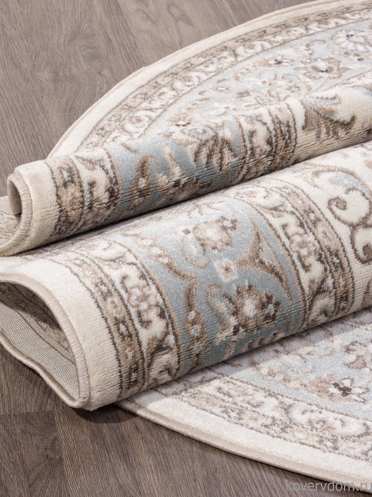 Ковер VALENCIA DELUXE F014 CREAM-L.BLUE Овал Ковер VALENCIA DELUXE F014 CREAM-L.BLUE Овал