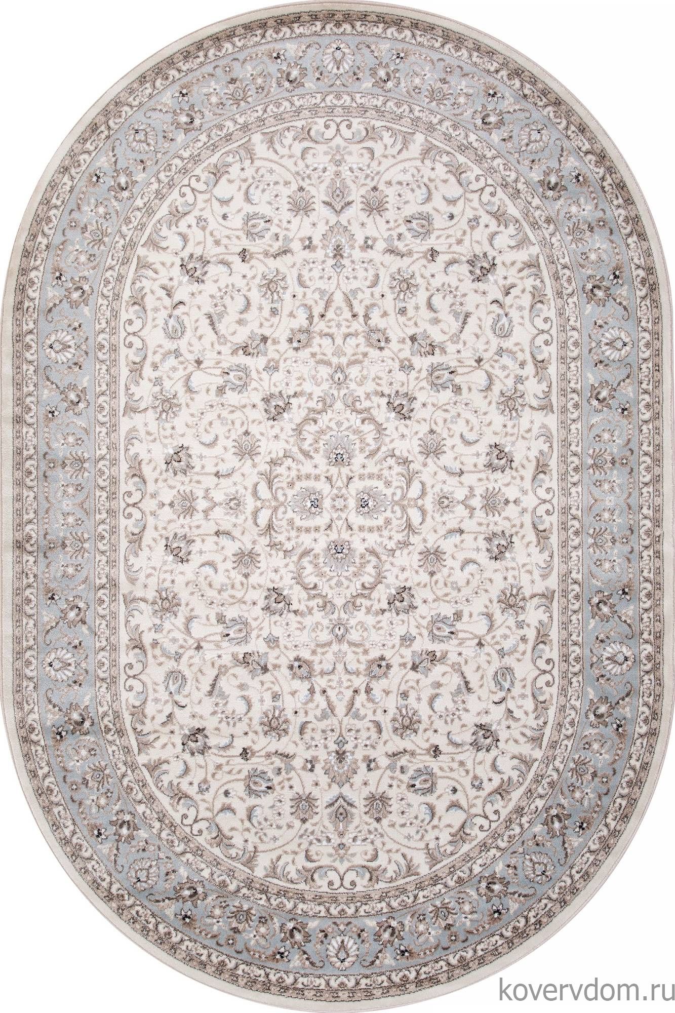 Ковер VALENCIA DELUXE F014 CREAM-L.BLUE Овал Ковер VALENCIA DELUXE F014 CREAM-L.BLUE Овал