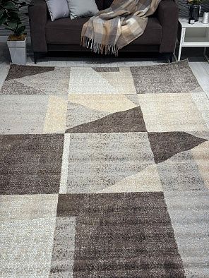 Ковер PRAGA 06052A BROWN / TOZ GRI